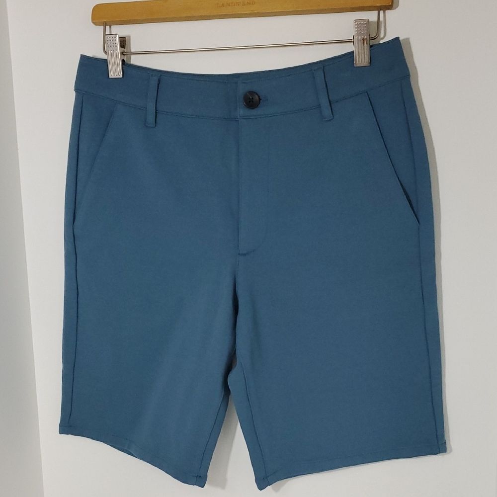 True Classic Blue Comfort Knit Chino Shorts Slim Fit 9" Inseam Size 30